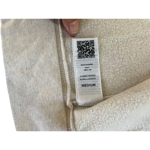 True Religion Classic Hoodie Mens Medium Ivory Full Zip Sweatshirt World Tour - Picture 10 of 12